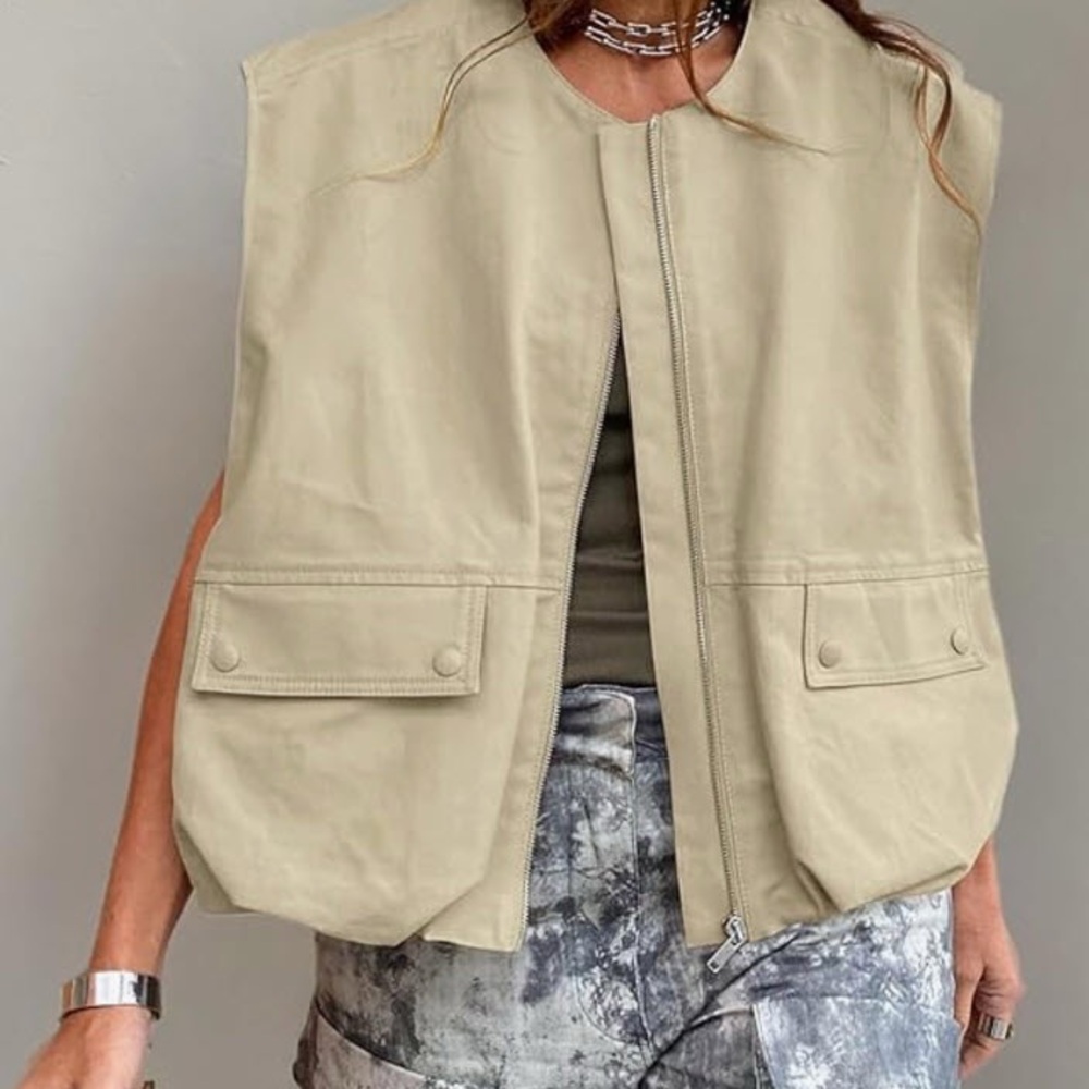 Tankaneo Women's Casual Zip-Up Vest - Brand New, Trendy & Versatile